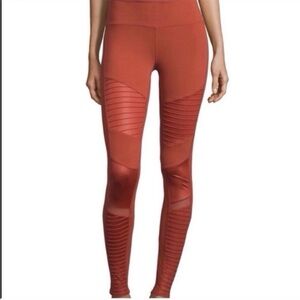 ALO Yoga Rust Red Moto Leggings